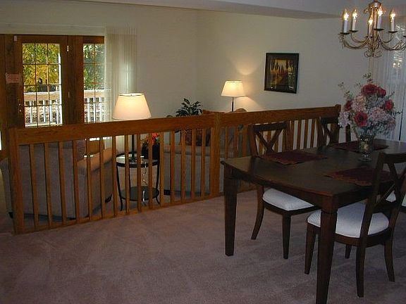 Dining room w/step down to living room