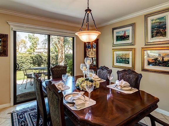 Dining area opens to rear patio.