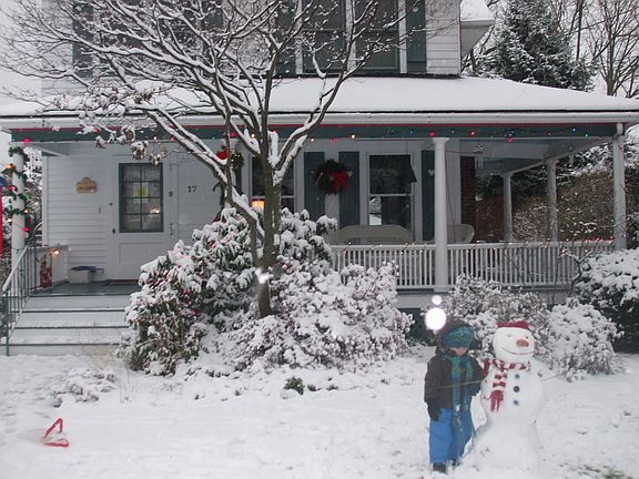 The wraparound porch