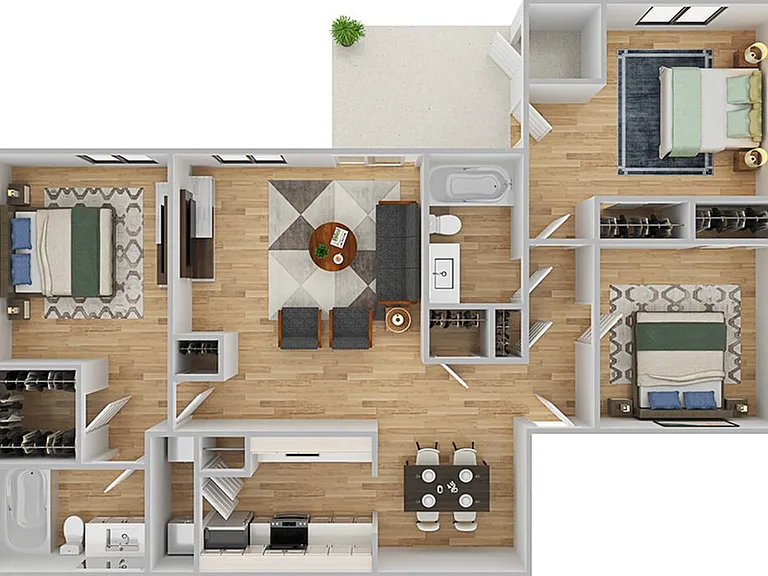 3 Bedroom | 2 Bath | 1200 SF 3 Bedroom | 2 Bath | 1200 SF