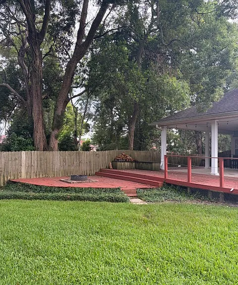 Backyard and deck