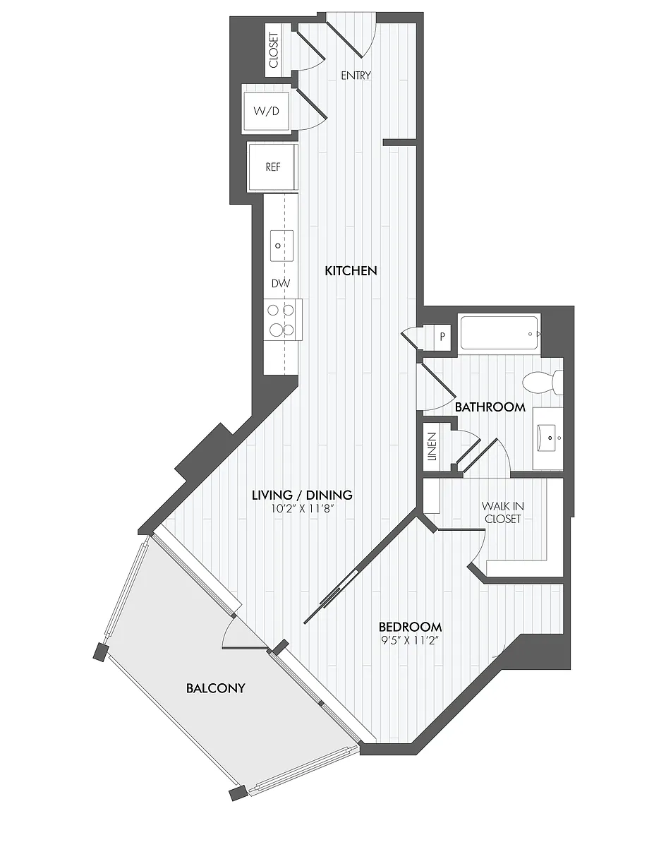 Floor plan 1 Bed/1 Bath-A11