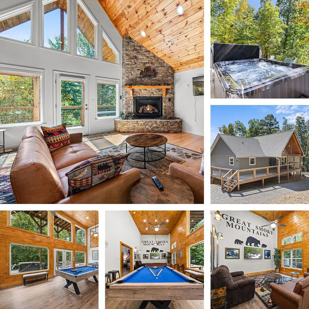 Luxury 3-King Cabin | Hot Tub & Game Room — Photo 2