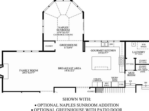 Optional Naples Sunroom Addition & Greenhouse w/ Patio Door
