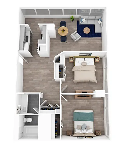 Floor plan 2 Bed 1 Bath