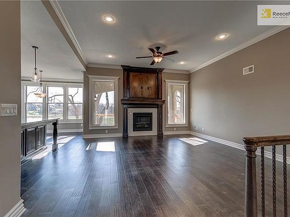 Direct-vent gas fireplace with auto start wall switch, hole home humidifier and pre-wired for security system, 5-speaker surround sound and up to 10 HDMIEXTERIOR.