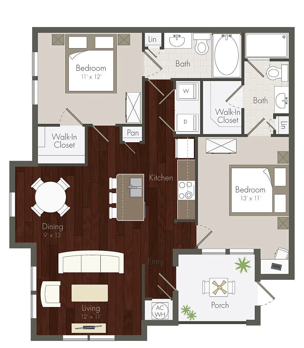 Floor plan B1 - 2X2