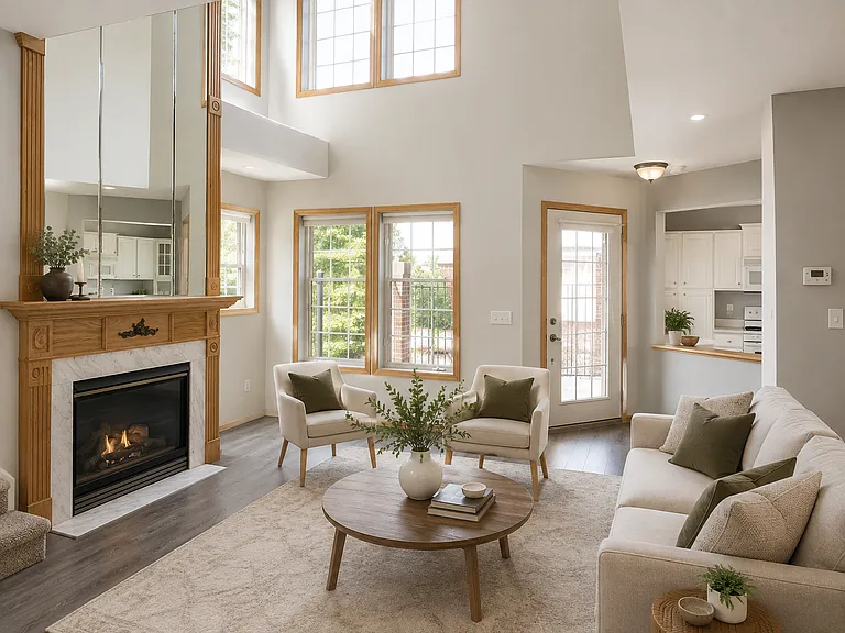 Living room w/ gas fireplace