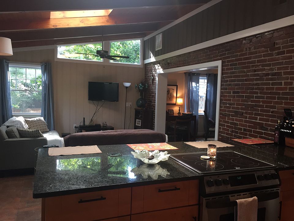 View from kitchen into family room