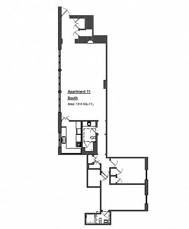 Floor plan Penthouse 2 Bed - Large