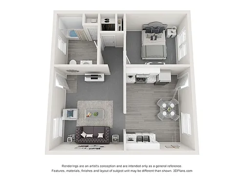 Floor plan 1X1 B