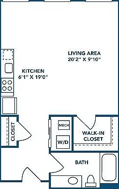 Studio | 1 Bath | 501 SF Studio | 1 Bath | 501 SF