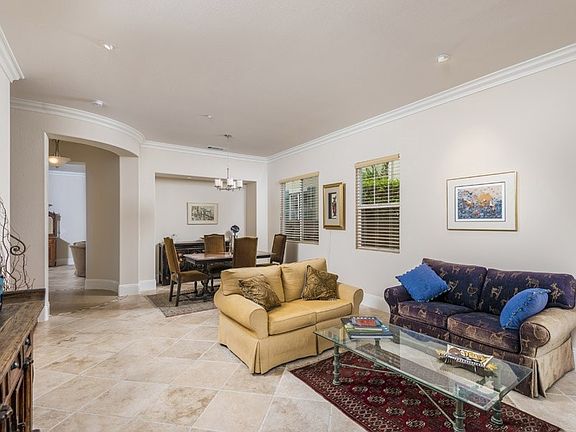 Elegant living room and dining area.