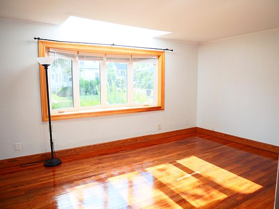 living room with skylights