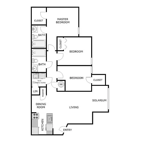 Floor plan 3 Bedroom 2 Bathroom