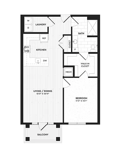 Floor plan A4 | 1 Bed | 1 Bath