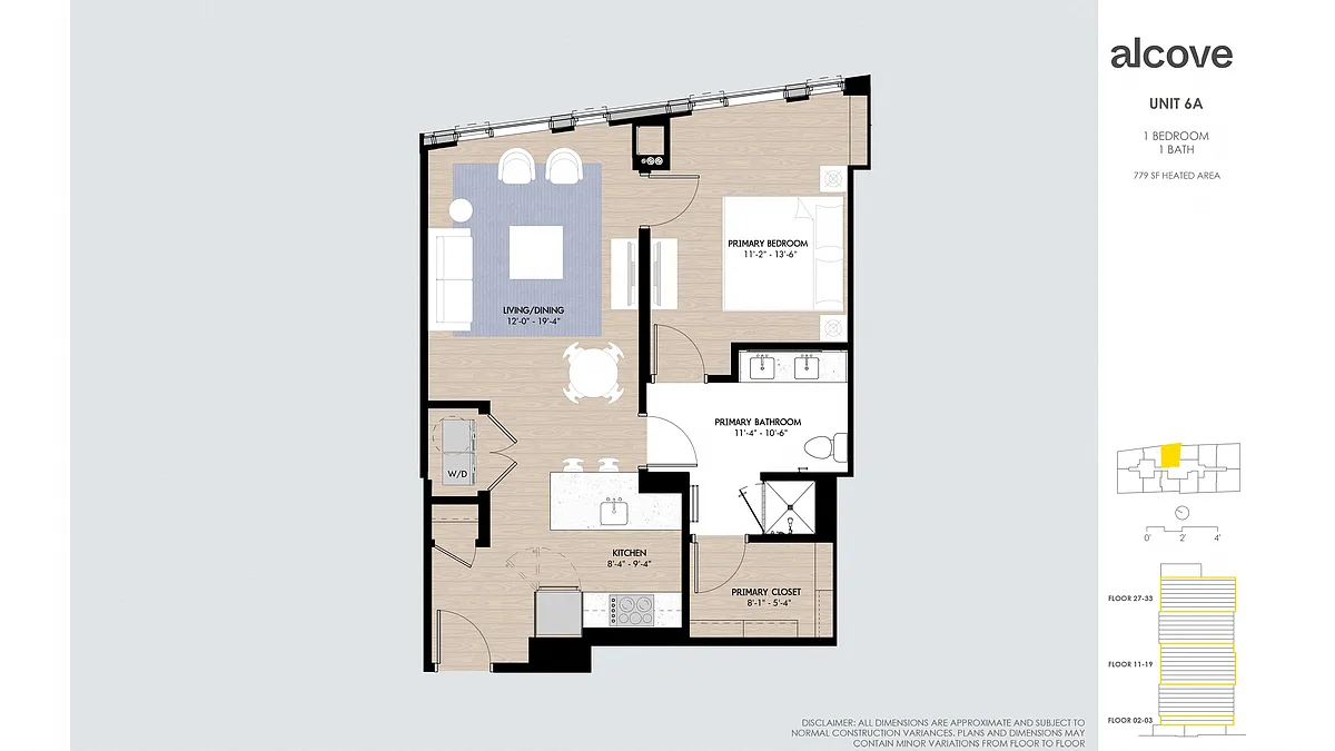 Floor plan Alcove One Bedroom 06