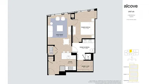 Floor plan Alcove One Bedroom 06