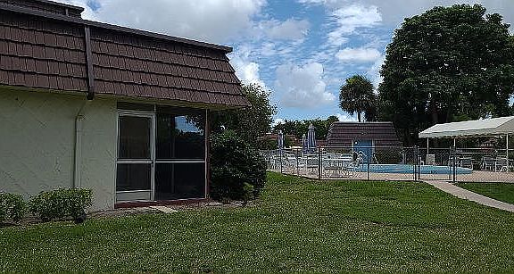 Patio near semi private pool