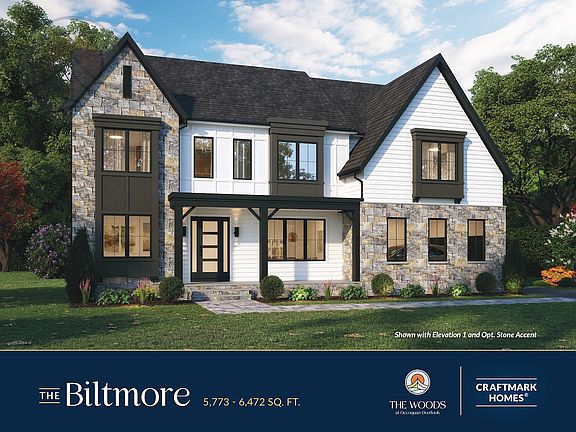 The Biltmore Floor Plan, 4 BR, 4 BA, 3-Car Garage, Single Family Homes by Craftmark Homes