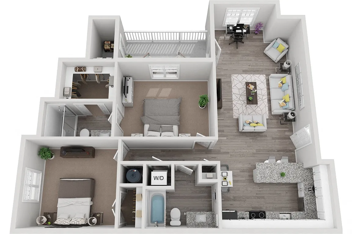 Floor plan The Mayfaire 2 Bedroom 2 Bath Renovated