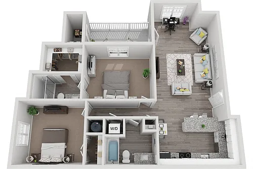 Floor plan The Mayfaire 2 Bedroom 2 Bath Renovated