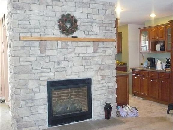 Stone Face Fireplace