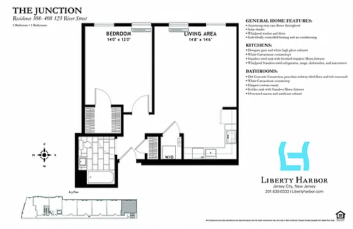 Floor plan JUNCTION-1 BEDROOM PLAN L