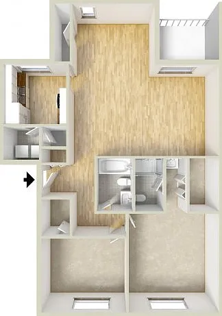 Two bedroom floor plan Two bedroom floor plan