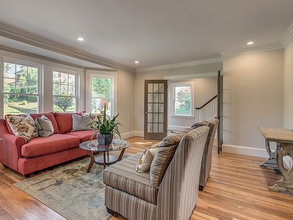 Living Room With Bow Windows