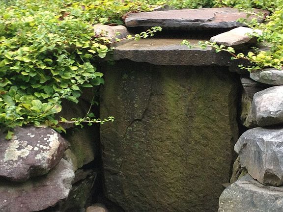 Waterfall by screened porch