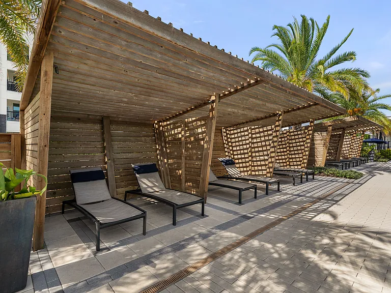 Relax poolside and let the day drift away.