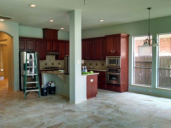 Kitchen with new tile floor