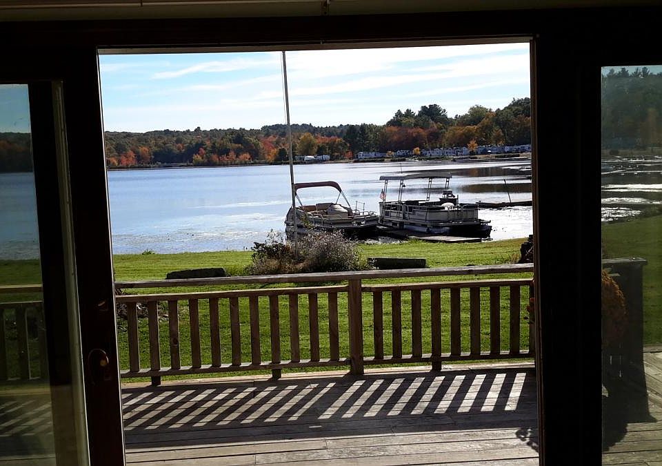 view of waterfront from kitchen