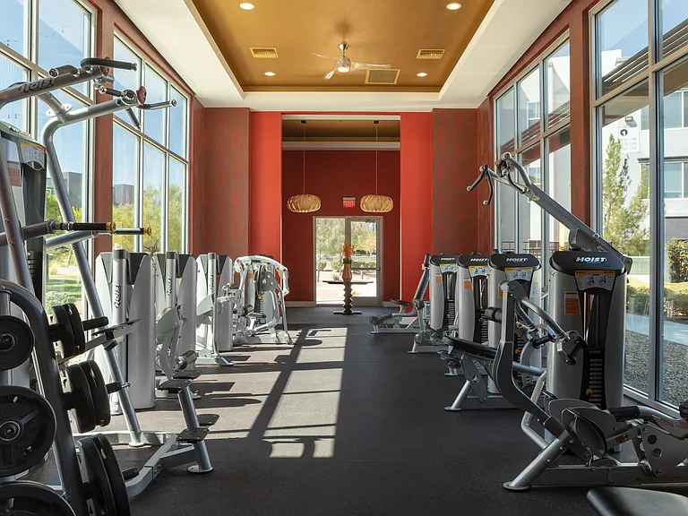 Stay active with a fully equipped fitness center right at home.