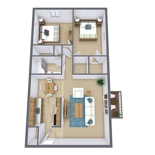 Floor plan Two Bedroom 21A