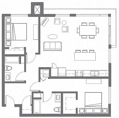 Floor plan 2x2D