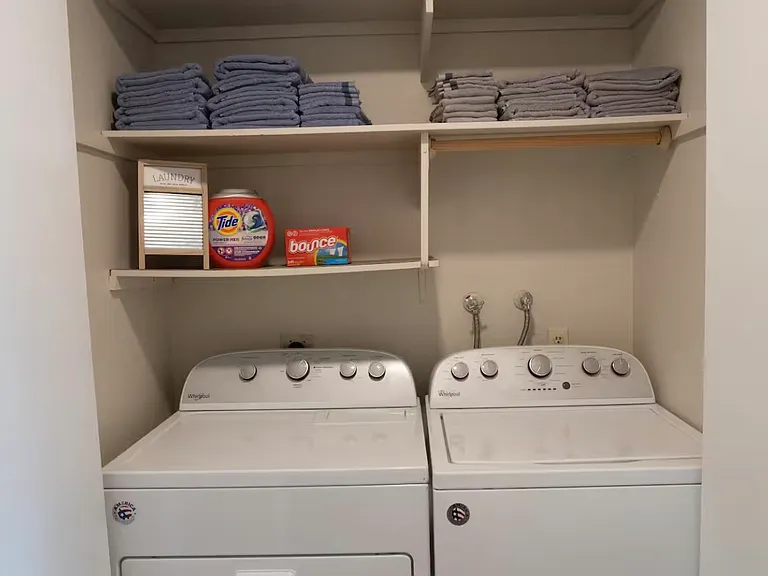 Washer and dryer included.