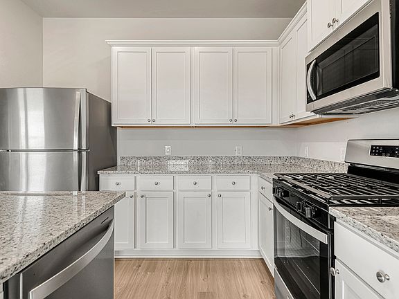 Stainless steel appliances are included