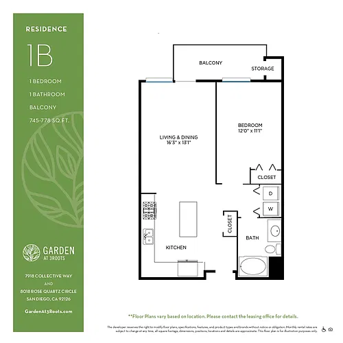 Floor plan 1B