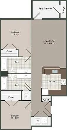 The Sandbar | 2 Bedroom | 2 Bath | 1001 SF The Sandbar | 2 Bedroom | 2 Bath | 1001 SF