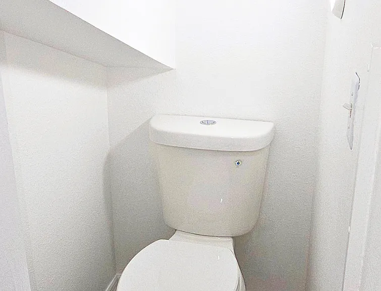 Immaculate toilet in a clean, well-maintained bathroom.