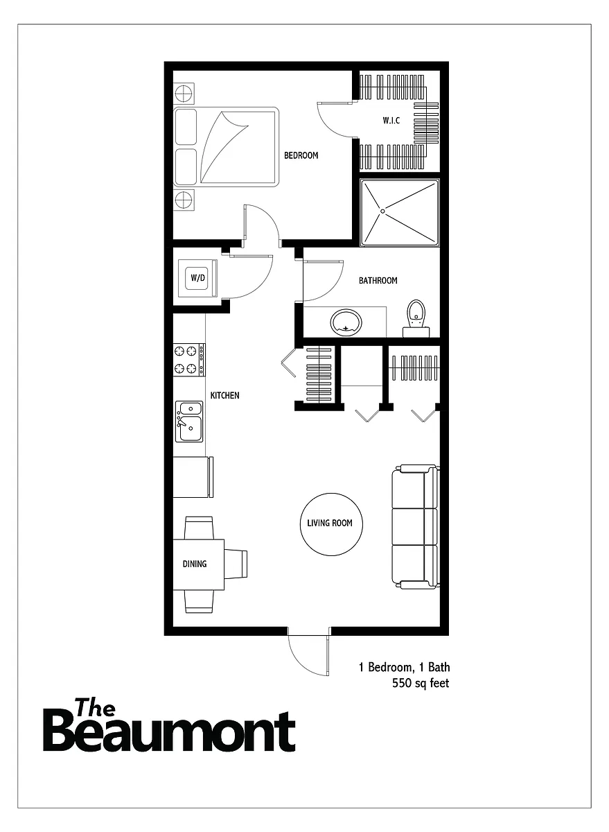 Floor plan 1 Bed 1 Bath
