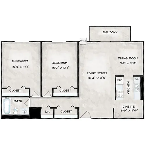 Floor plan 2 Bedroom
