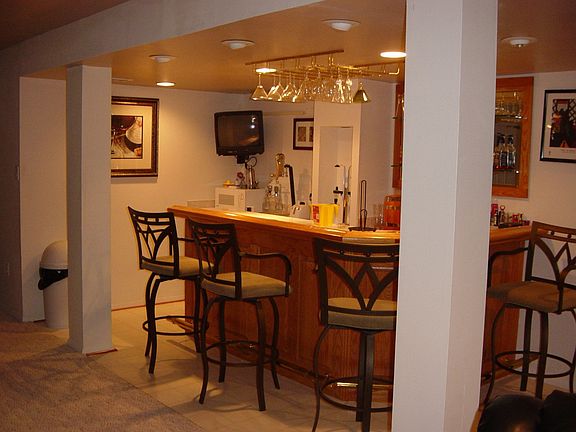 Bar area in basement