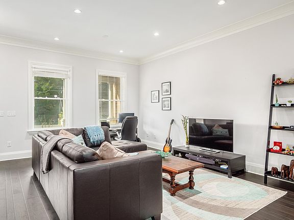 First floor: Living room with office nook