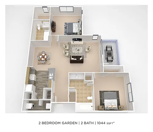 Floor plan Two Bedroom 2 Bath
