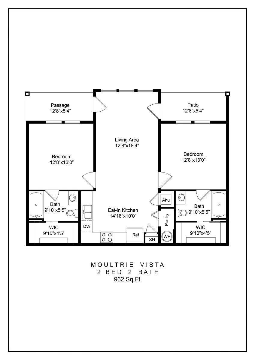 Floor plan 2 Bedroom 2 Bath