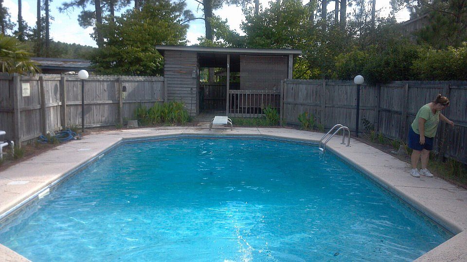 pool with cabana and 1/2bath