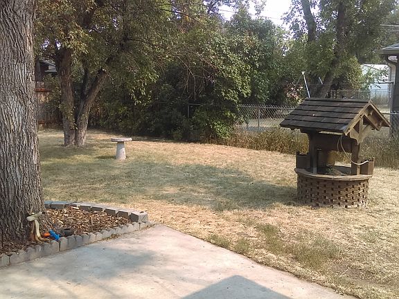 Large fenced backyard